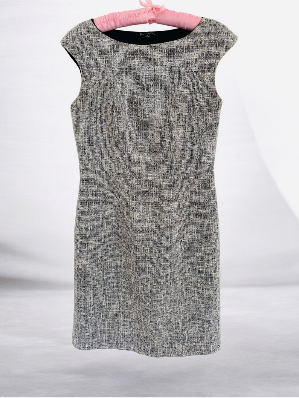 Brooks Brothers Gray Tweed Midi Sheath Dress